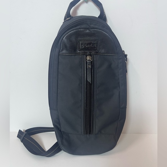 Coach Bags Coach Nylon Varick Sling Backpack Gray And Black Poshmark